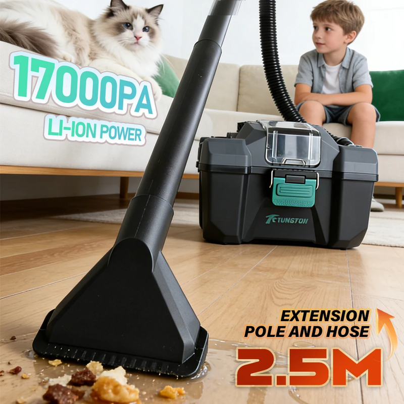 Tungfull Cordless Box Vacuum Cleaner 17000PA Wet Dry Vacuum Compatible With DeWA