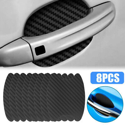 8X Carbon Fiber Car Door Handle Protector Film Anti-Scratch Stickers Accessories