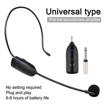 Wireless Microphone Headset Uhf Wireless Headset Mic System 165 Ft Range Headset