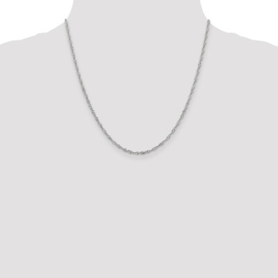 Pre-owned Superdealsforeverything Real 14kt White Gold 1.9mm Singapore Chain; 20 Inch; Lobster Clasp