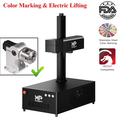 Monport MOPA 60W Fiber Laser Marker Steel Color Engraving Machine w. Rotary Axis