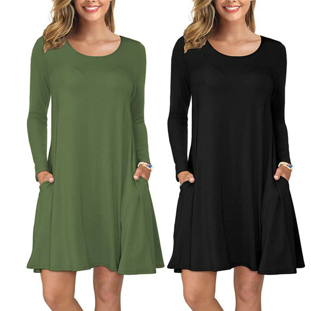 long t shirt dress with pockets