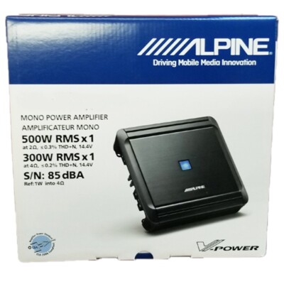 Alpine MRV-M500 Mono Power Digital Amplifier | 500 Watt RMS | Class-D Efficiency