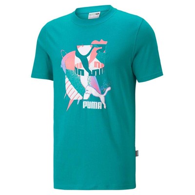 

Puma Fandom Graphic Crew Neck Футболка с коротким рукавом Мужские синие повседневные топы 5361082, Синий, Puma Fandom Graphic Crew Neck Short Sleeve T-Shirt