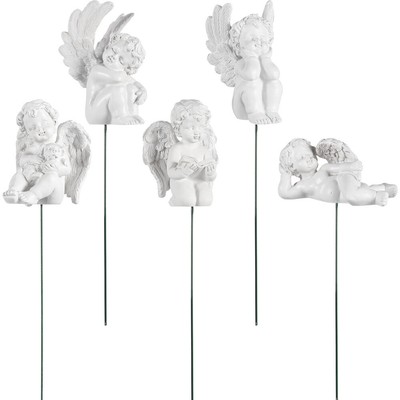  5 Pcs Cherub Ornaments Figurines Jupiter Cupid Flower Arrangement Outdoor