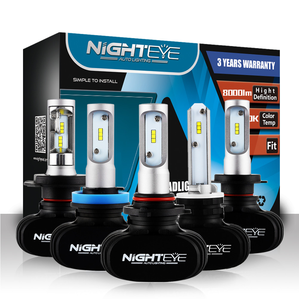 Nighteye 8000LM Car LED Headlight Kit Bulbs H1/9005/9006/H4/H7/H11