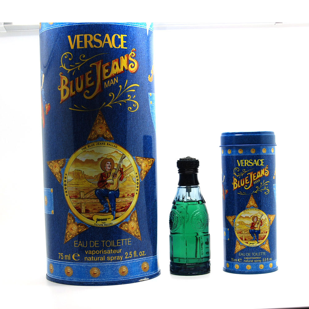 BLUE JEANS by Versace 2.5 oz, 75 ml EDT Spray + Collectible