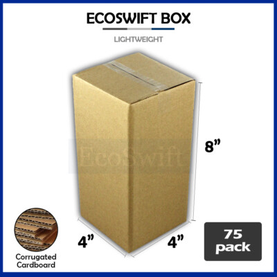 75 4x4x8 EcoSwift Cardboard Packing Moving Shipping Boxes Corrugated Box Cartons