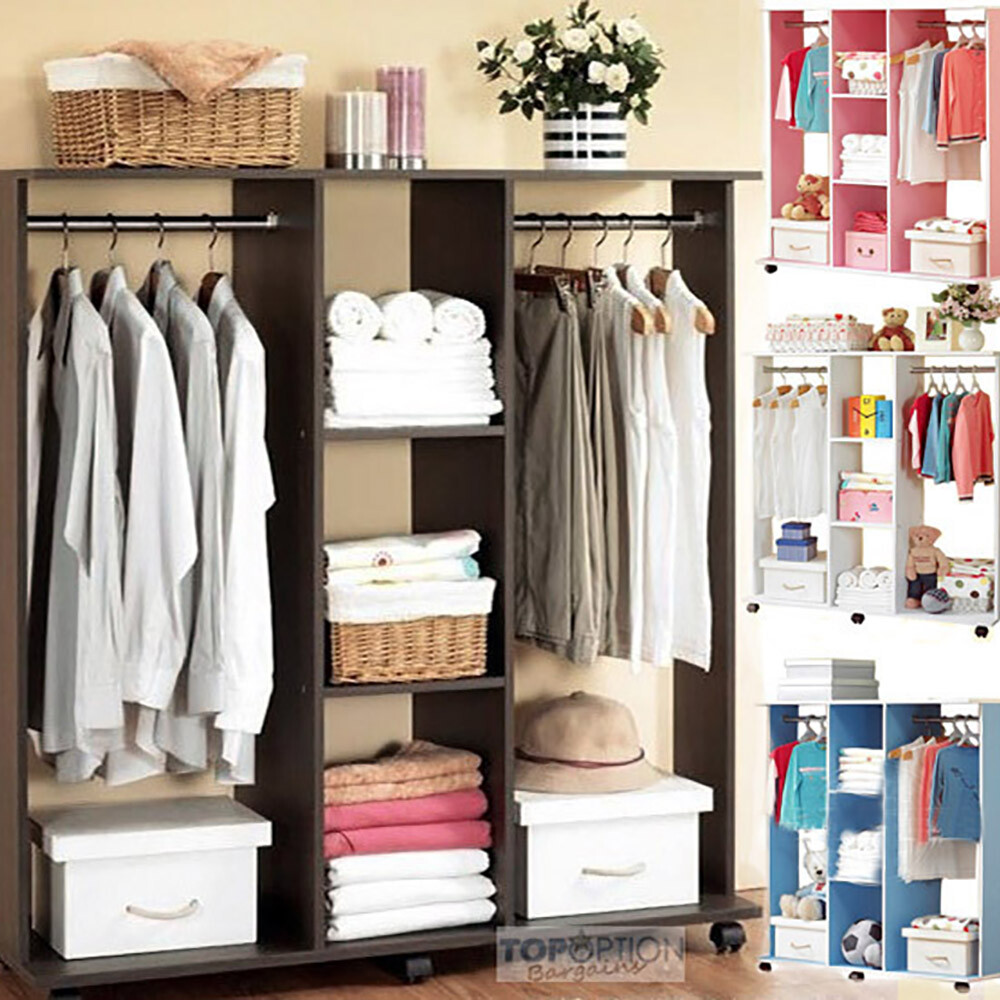 Ola Spacesaver Wardrobe Cupboard Shelves Clothes Hanging Racks