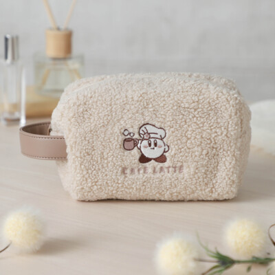 Kirby Cafe CAFE LATTE MOKOMOKO/Fluffy Pouch Japan F/S