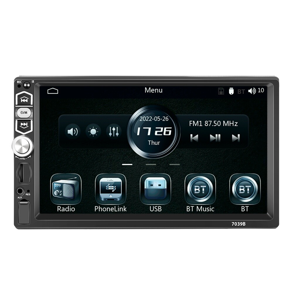 Single Din Car Stereo Wireless Apple CarPlay 7" touchscreen Bluetooth Radio USB