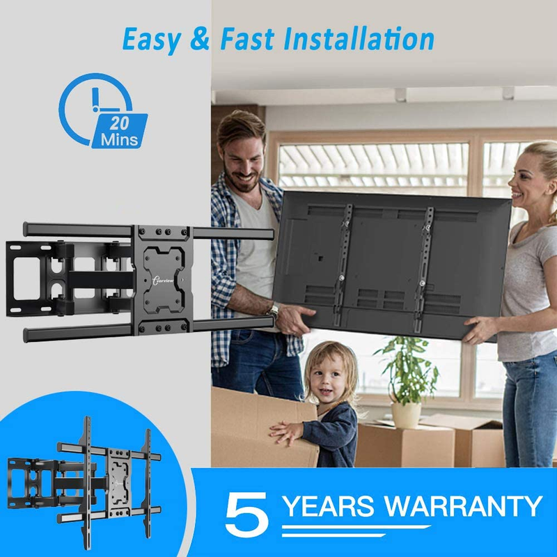 Full Motion TV Wall Mount Bracket Fits for Most 37-75 Inch LED,LCD,OLED Flat Cur