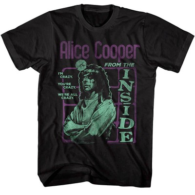 Alice Cooper Men's T-Shirt From the Inside We're All Crazy Inmates '78