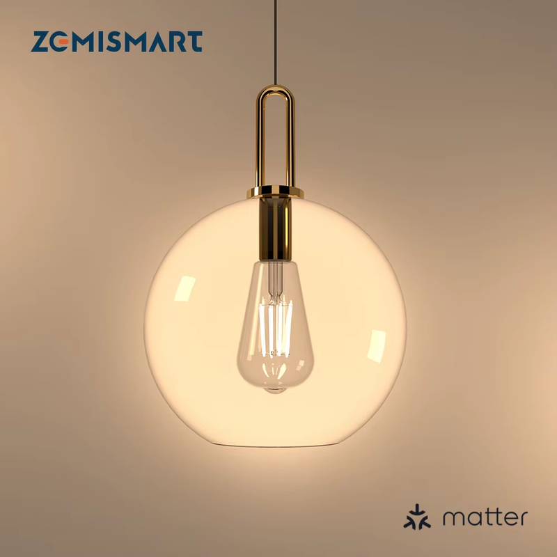 Zemismart Matter WiFi LED Filament Bulb ST64 E27 Dimmable Tungsten Lamp Homekit