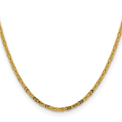Pre-owned Superdealsforeverything Real 14kt Yellow Gold 22 Inch 2.5mm Byzantine With Lobster Clasp Chain; 22 Inch