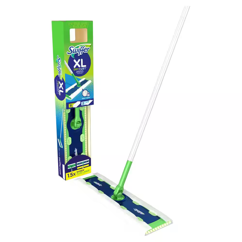 Swiffer Sweeper XL Mop Floor Cleaner Starter Kit 8 Dry 2 Wet Cloth Multi Surface