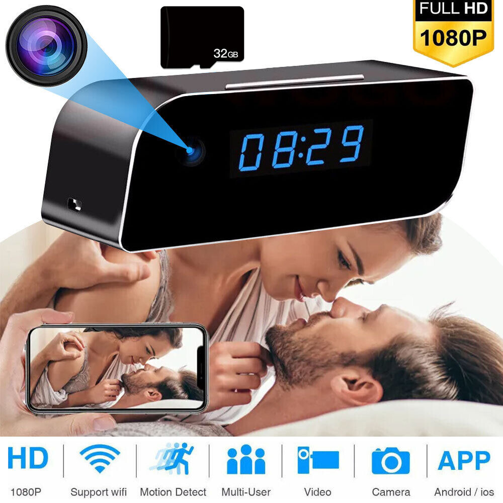 Spy Camera WiFi Hidden Wireless Night Vision Security Nanny Cam HD 1080P Alarm