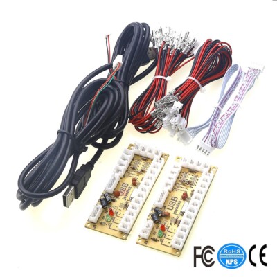 2PCS  Zero Delay Arcade USB Encoder PC to Joystick MAME  W/Cable for Arcade