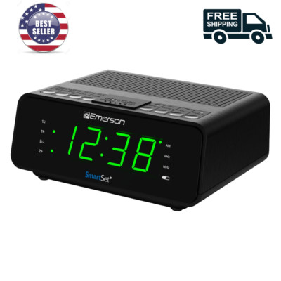 Smartset Dual Alarm Clock Radio with AM/FM Radio, Dimmer, Sleep Timer and .9'' LE