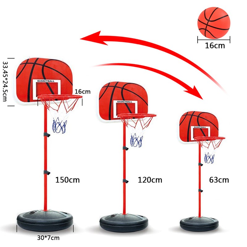 Ball 65-150cm Kinder Basketball SET Basketballständer Basketballkorb Pumpe