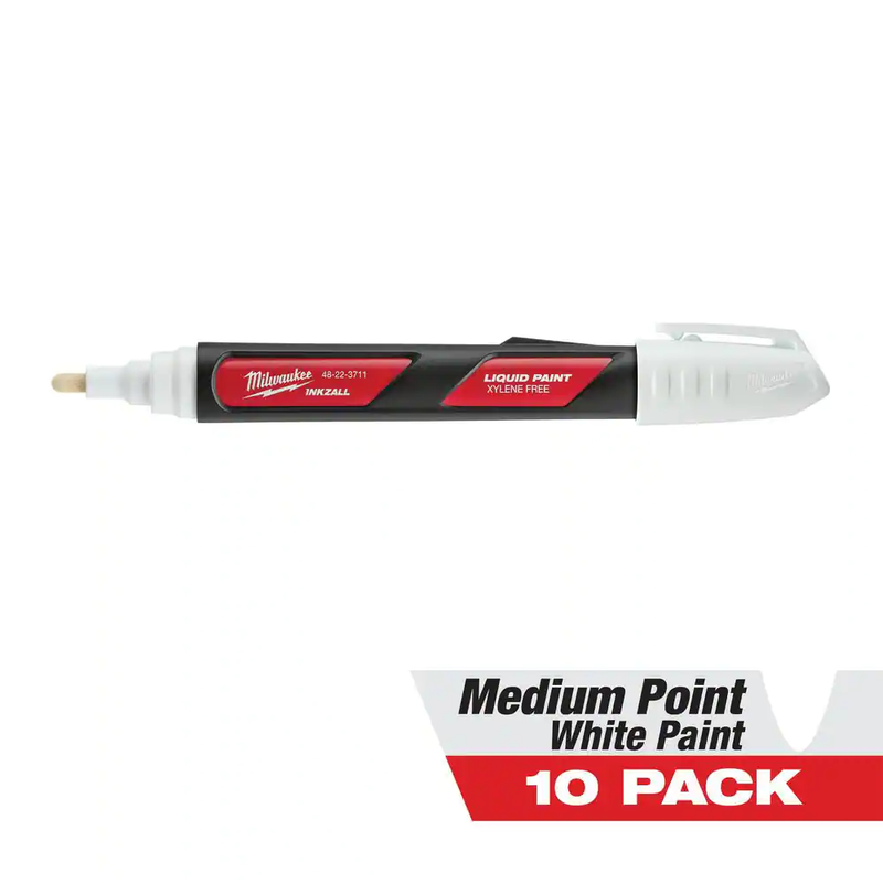 White Liquid Paint Marker 10-Pack Water & UV Resistant with Durable Acrylic Nib