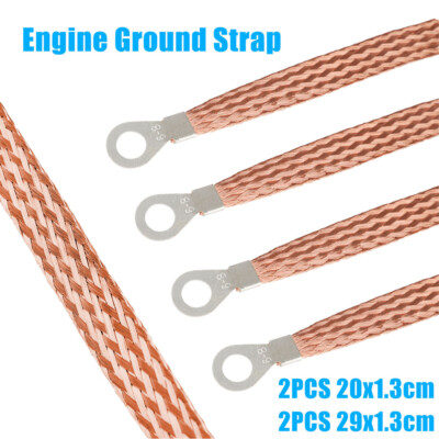 4x Engine Ground Strap Copper Cable For Truck Car Firewall Engine Body Frame Kit