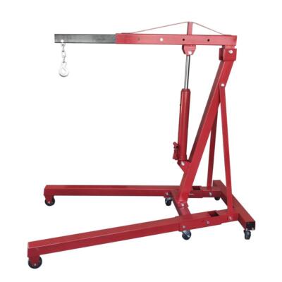 Professional 2 TON Red Engine Motor Hoist Cherry Picker Shop Crane Lift Foldable