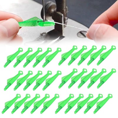 10-50pcs Fish Type Needle Threader Sewing Machine Changer Stitch Insertion Tool
