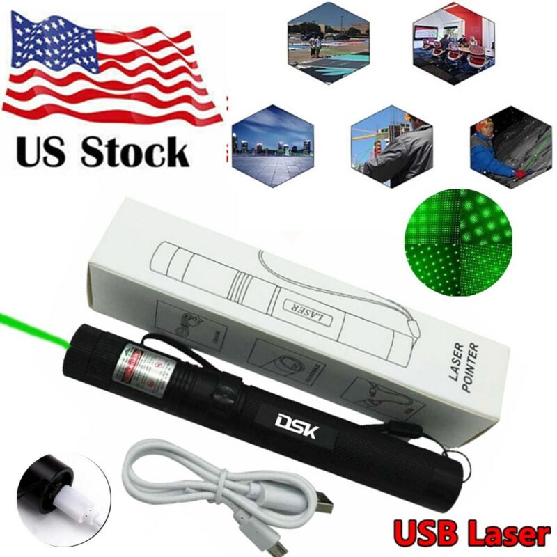 990miles Green Laser Pointer Pen Astronomy Star Beam USB Rechargeable Lazer 1mw