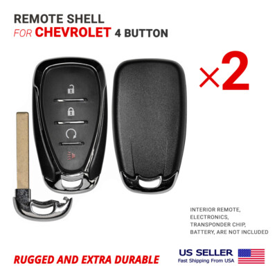 2X Remote Key Shell For Chevrolet with 4 Button and Emergency Key HU100