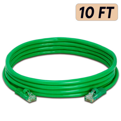 Green CAT5e Cable LAN Cat5e Cable Ethernet Patch Cord Router Network Wire Lot
