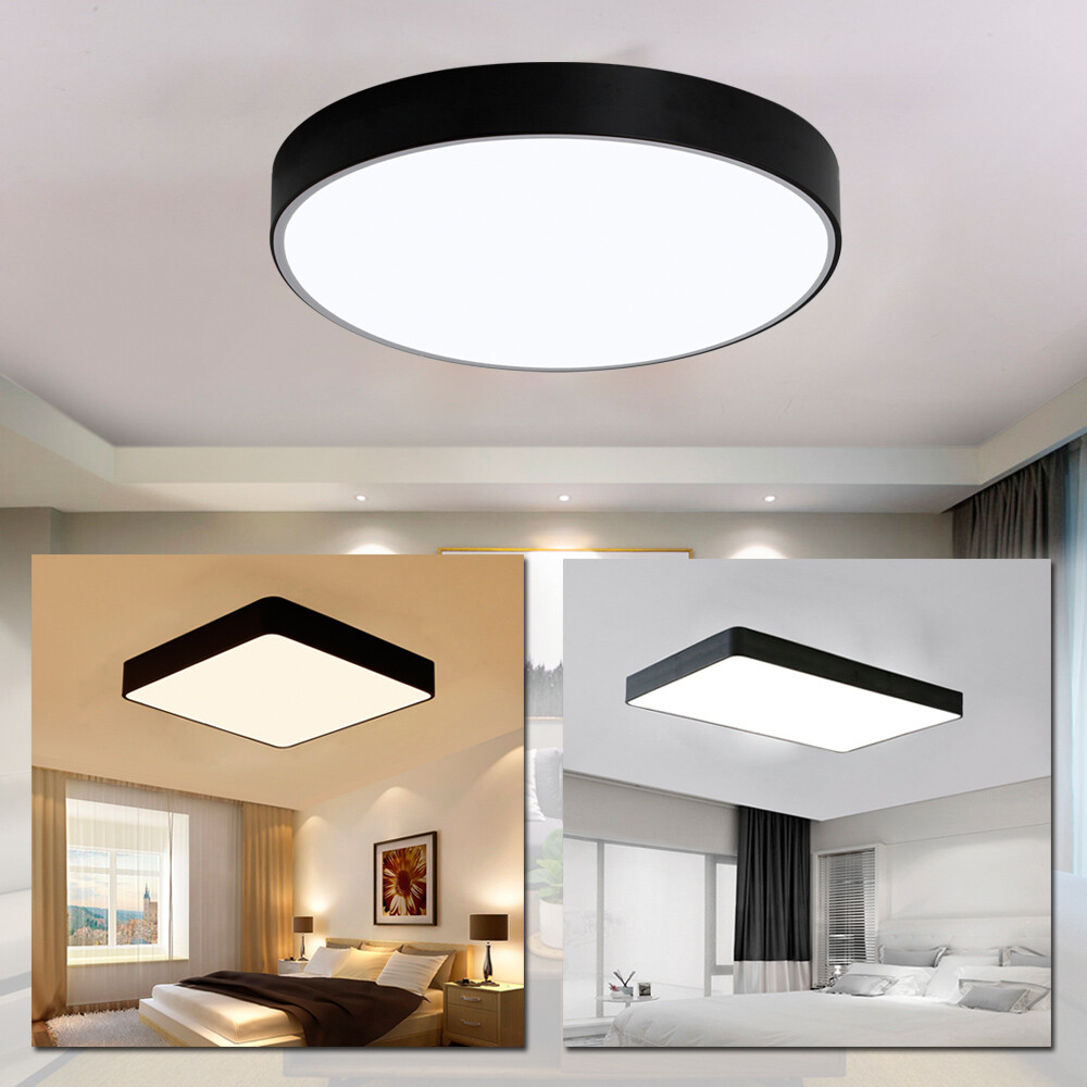 details zu led deckenlampe dimmbar deckenleuchte wohnzimmer lampe mit  fernbedienung schwarz
