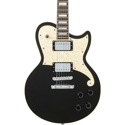 D'Angelico Premier Atlantic Solidbody Single Cutaway Guitar Stopbar Black Flake