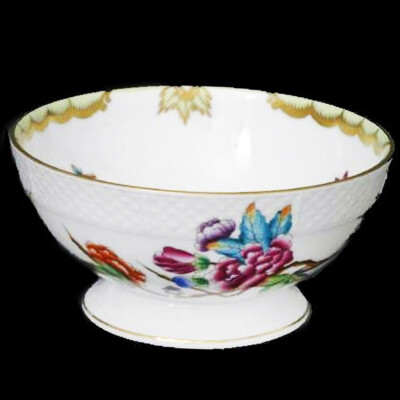 HEREND QUEEN VICTORIA Footed Rice Bowl NEW NEVER USED made in Hungary 