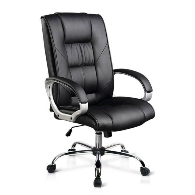 Executive PU Leather Office Desk Computer Chair - Black | Office Chairs