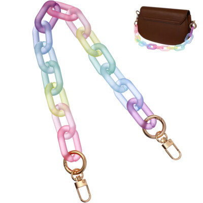 Acrylic Shoulder Bag Rainbow Color Accessory Crossbody Bag Purse Chain