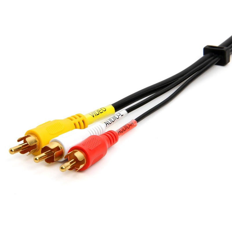 3-RCA Combination Composite A/V Video/Audio Cable – 3 Feet, Black (1081-331-N)