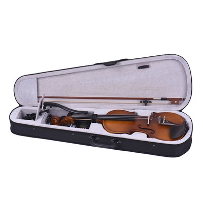 ammoon Full Size 4/4 Acoustic Electric Violin Fiddle Solid Wood Body Ebony F4E5