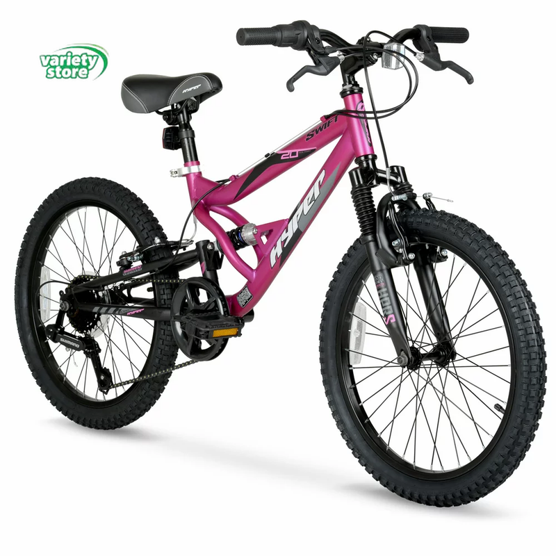 Dual Suspension 7 Speed Swift Bike Kids, Magenta