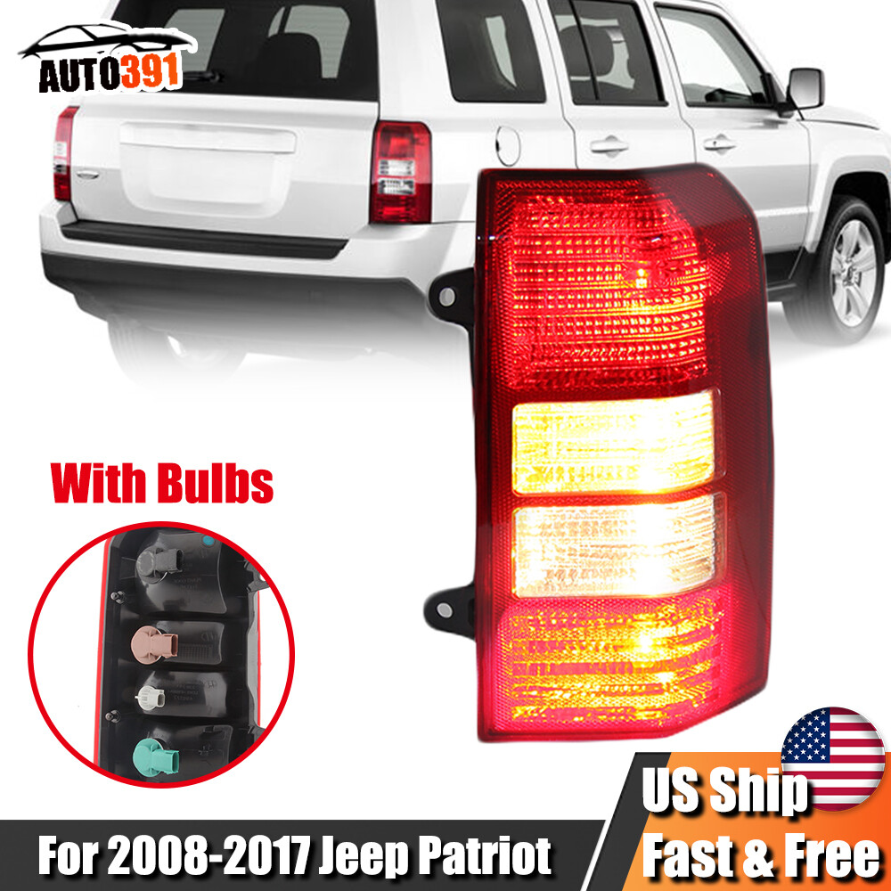 Right Passenger Tail Light For 2008-2016 2017 Jeep Patriot Rear Lamp New W/Bulbs