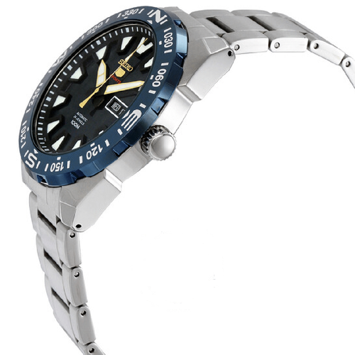 Pre-owned Seiko 5 Sports Srp747 Men's Automatic Watch Analog Stainless Steel Blue Dial 45m