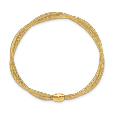 Pre-owned Superdealsforeverything Real 14k Yellow Gold Gold Twisted Woven Mesh Stretch Chain Bracelet