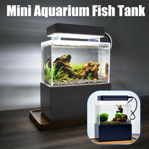 Desktop Mini Fish Tank Aquarium Water Filtration Ecological Fish Tank Home Decor