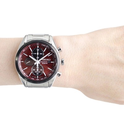 Pre-owned Seiko Ssc771p Ssc771 Solar Analog Chronograph Silver Red
