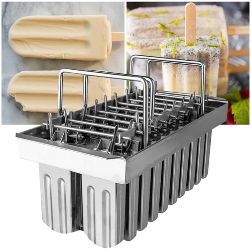 20X Ice Cream Stick Molds Stainless Steel Ice Pop Lolly Home Popsicle Holder DIY
