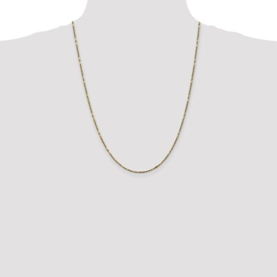 Pre-owned Superdealsforeverything Real 14kt 1.8mm Diamond Cut Milano Rope Chain; 24 Inch In Yellow