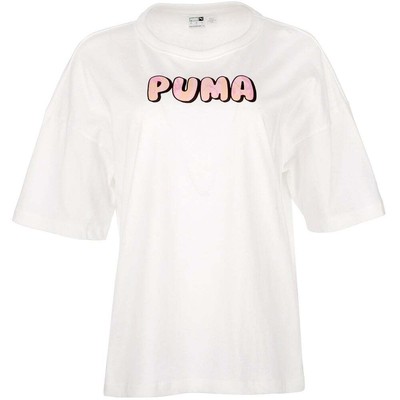 

Футболка Puma Downtown Marble Graphic с круглым вырезом и короткими рукавами женская белая повседневная, Белый