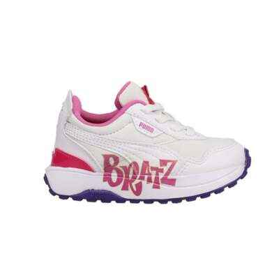 

Белые кроссовки Puma Cruise Rider Bratz на шнуровке для маленьких девочек, повседневная обувь 38457, Белый, Puma Cruise Rider Bratz Lace Up Toddler