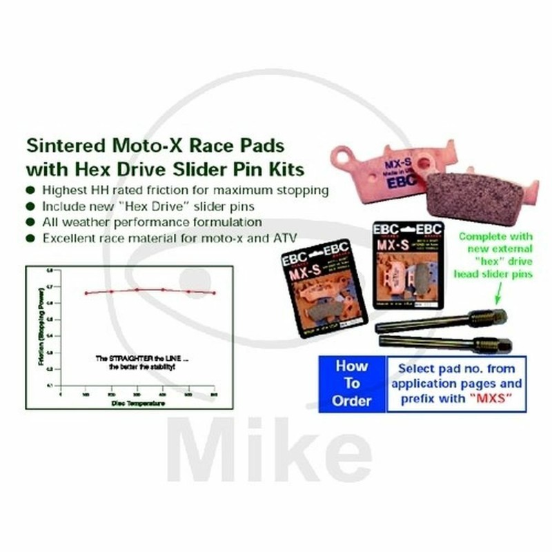 Paire Plaquettes Ebc Mxs Mxs346 732.39.34 Pour Honda 450 Crf X 2005-2013