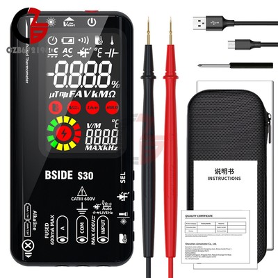 BSIDE S30 S30X Smart 9999 Counts Multimeter DC AC Voltage Current LCD Display